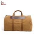 Travel Men Duffel Bag Leather Canvas Foldable Custom Duffle Bag